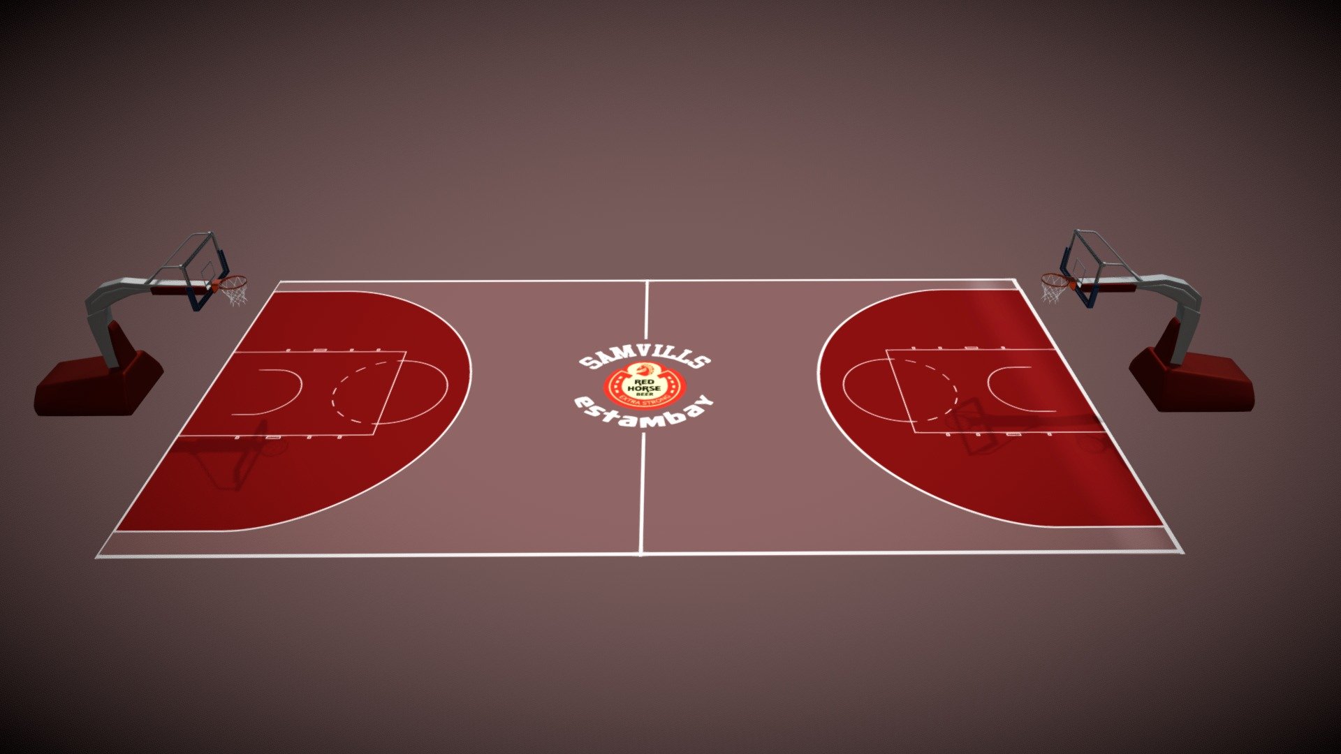 Basketball court 3d model