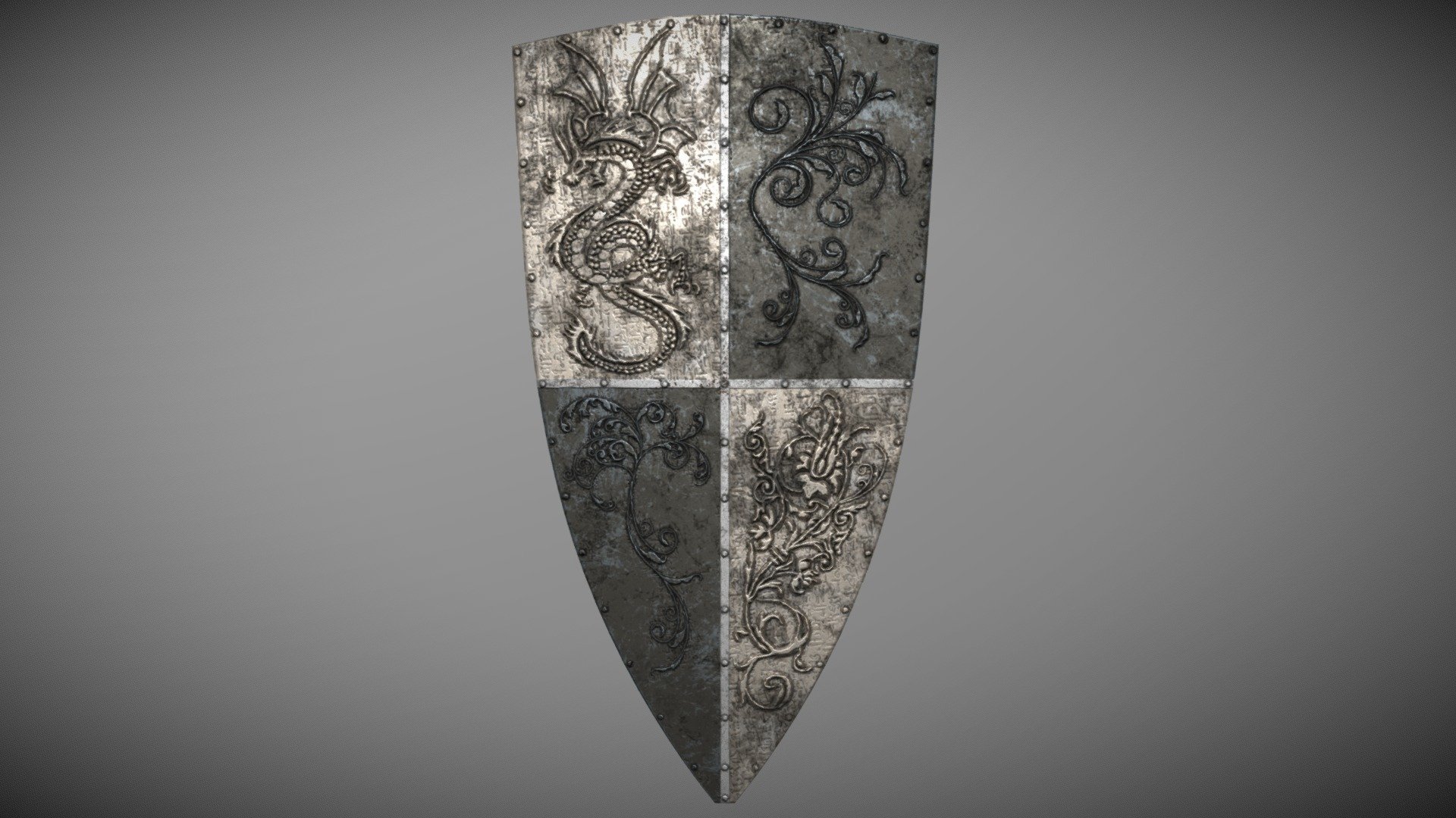 Engraved Knight Shield 3d model