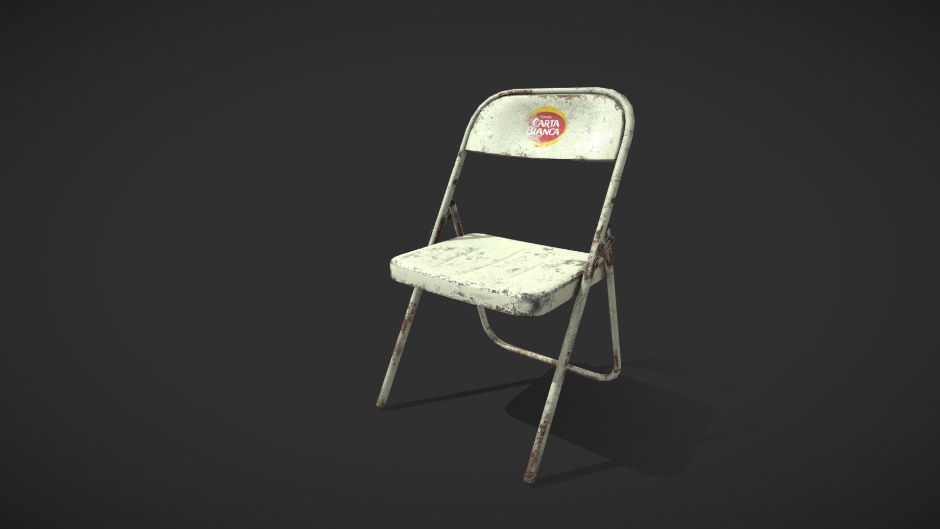 tin foldable chair 3d model