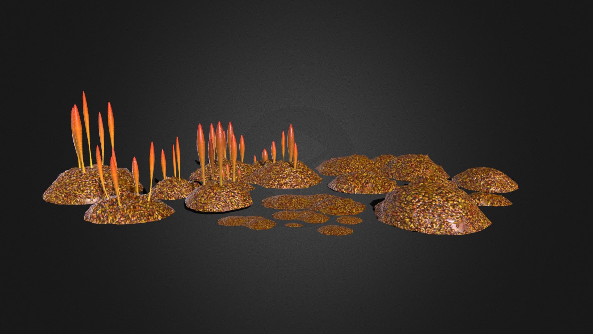 Xen Blobs Pack (Orange) 3d model