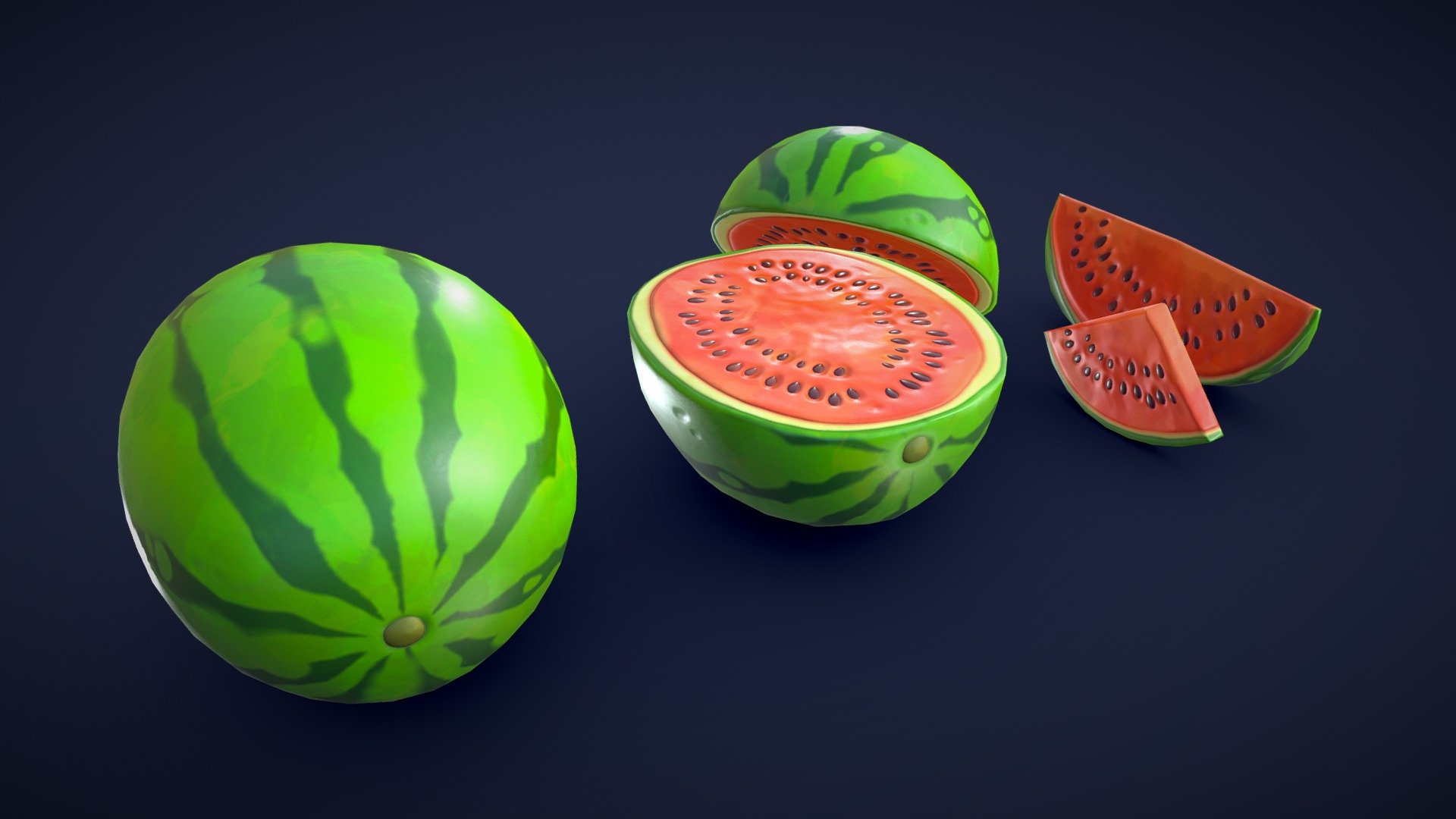 Stylized Watermelon 3d model