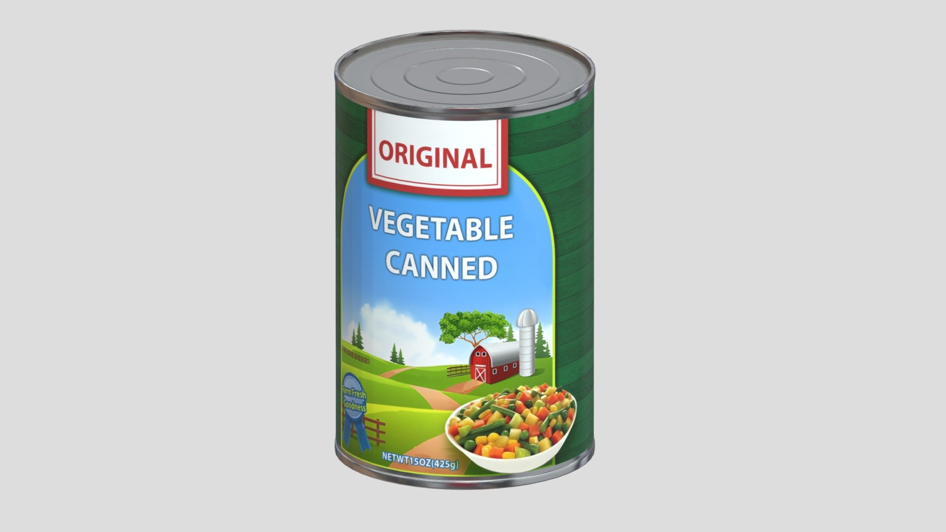 Vegetables Canned Low Poly PBR 3d model