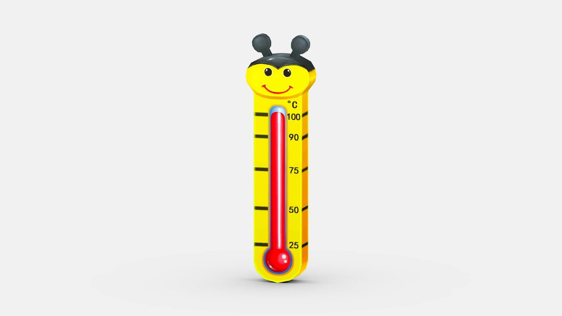 Cartoon bee shape thermometer 3d model