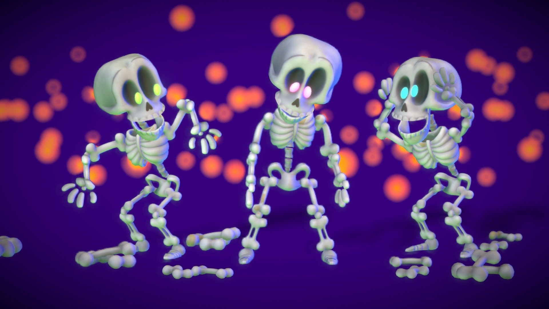 💀 cute stylized skeletons 💀 3d model