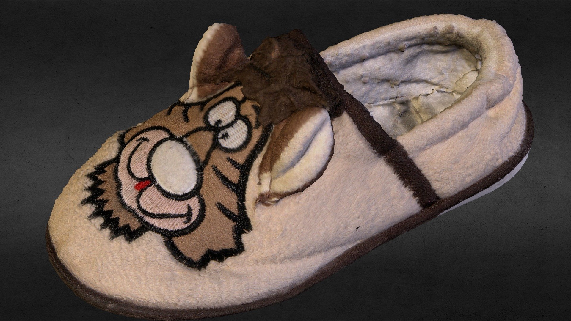 Used_childrens_slippers_plush_3D_Photogrammetry 3d model