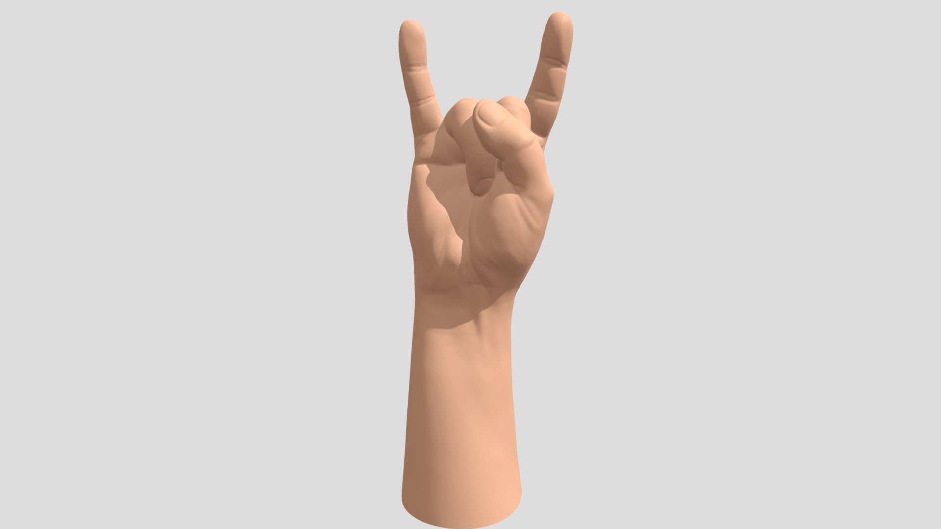 Sign Of The Horns Hand 3d model