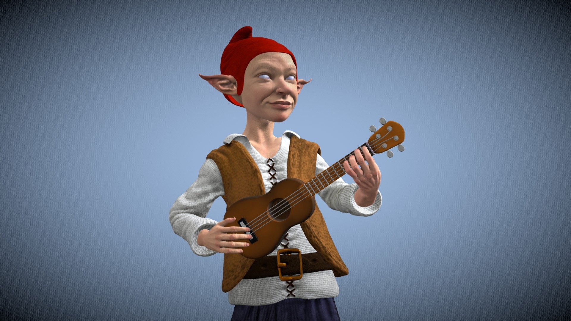 Gnome musician 3d model