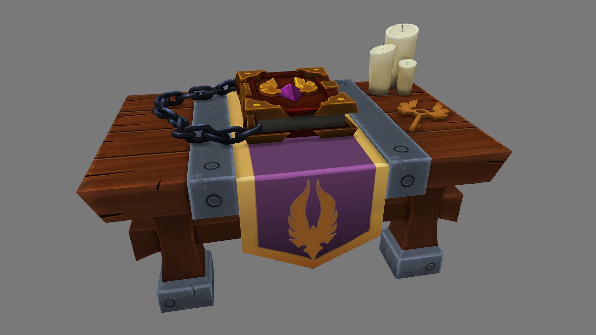 Blood Elf Book w/ Stylized Table (WoW Inspired) 3d model