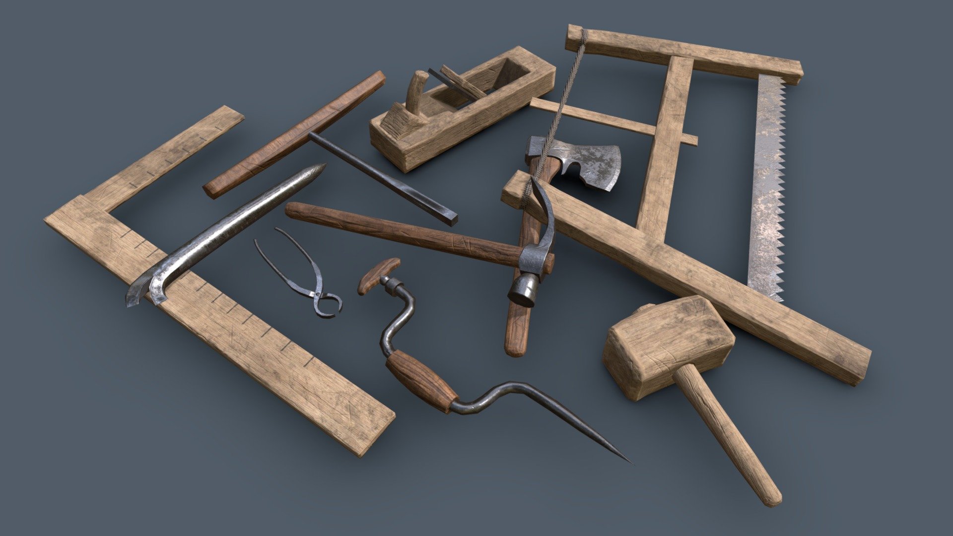 Carpentry Tools 3d model