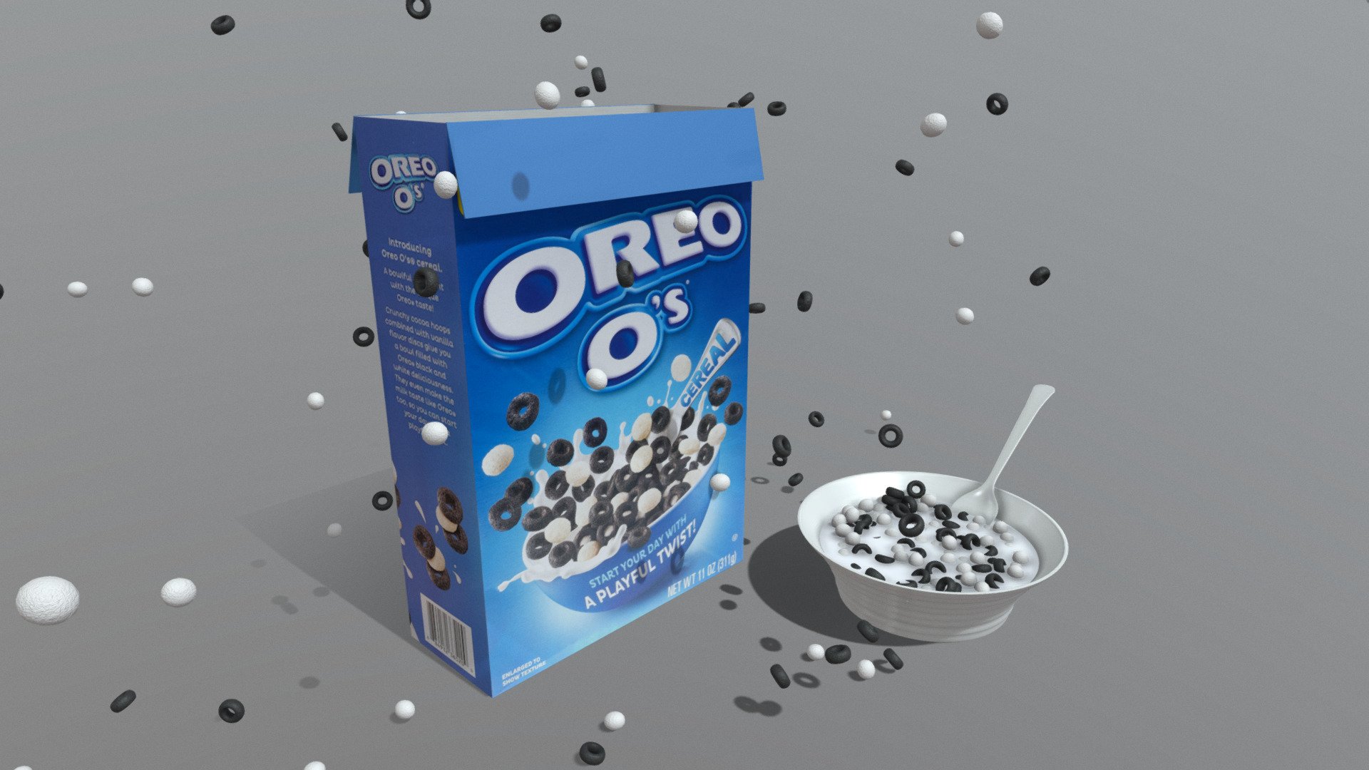 Oreo cereal 3d model