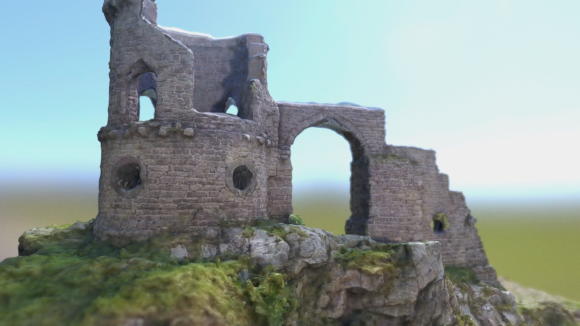 Mow Cop Castle, High v2 WIP 3d model