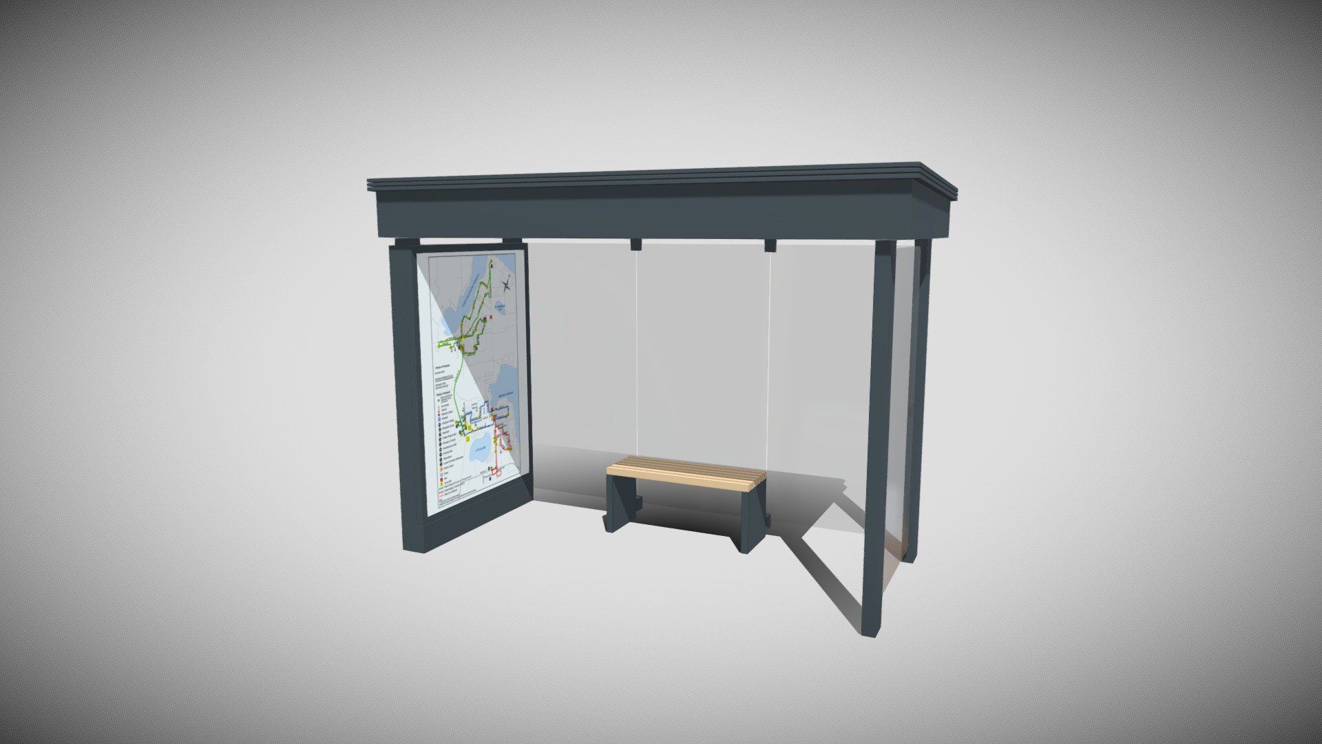 Bus Stop Shelter 3d model