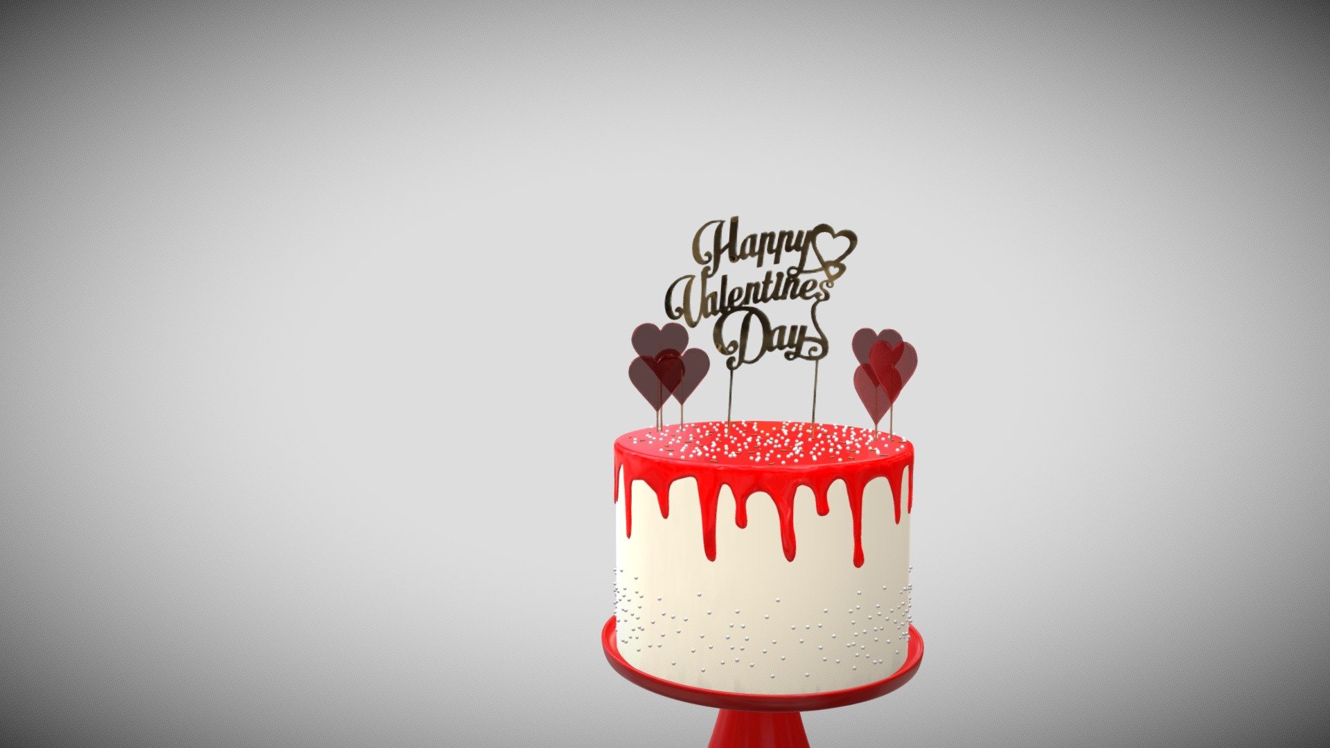 Valentines Day Cake 3d model