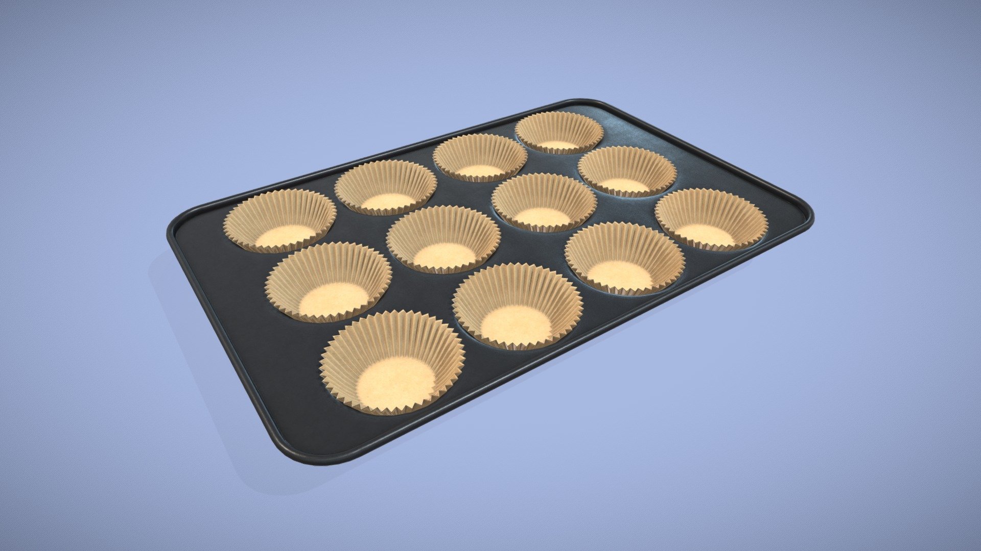 Nonstick 12-cup Muffin and Cupcake Pan 3d model