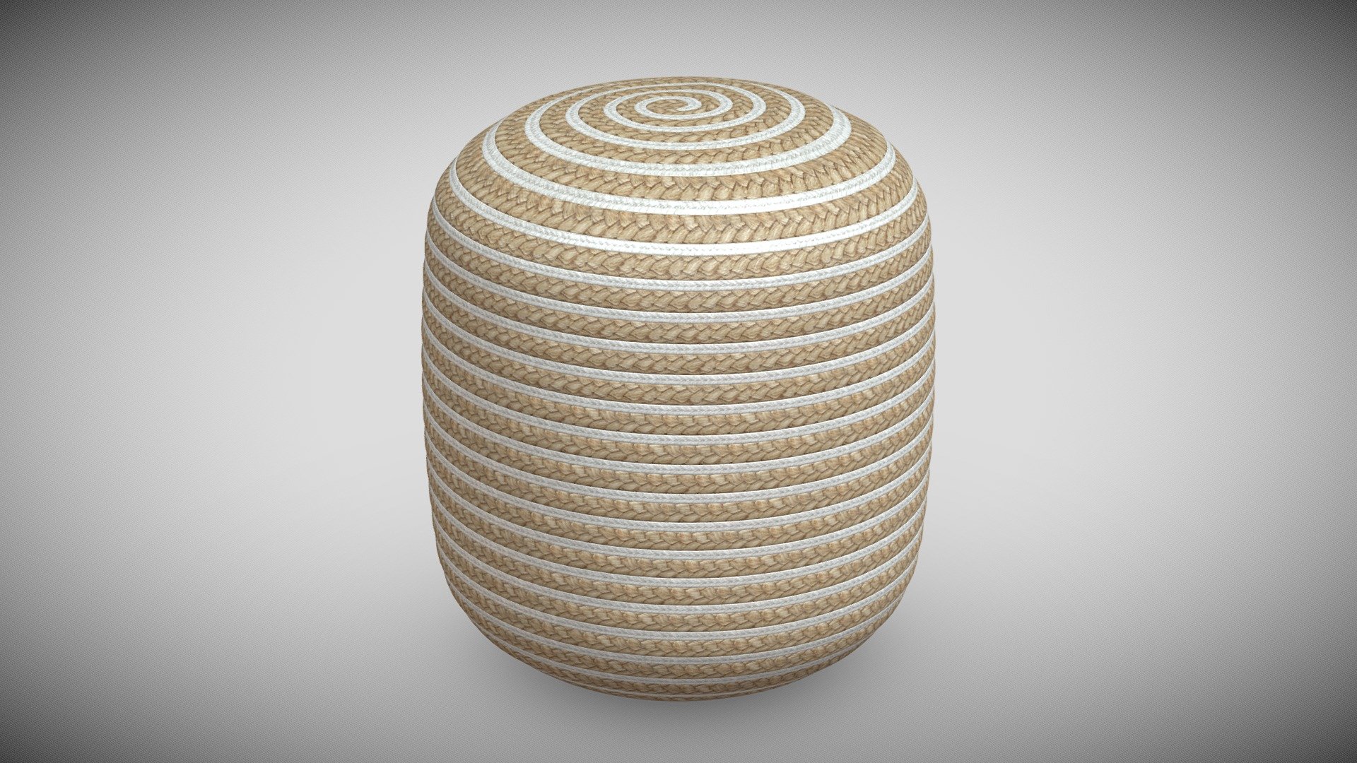 Round Pouf fait a la main 3d model