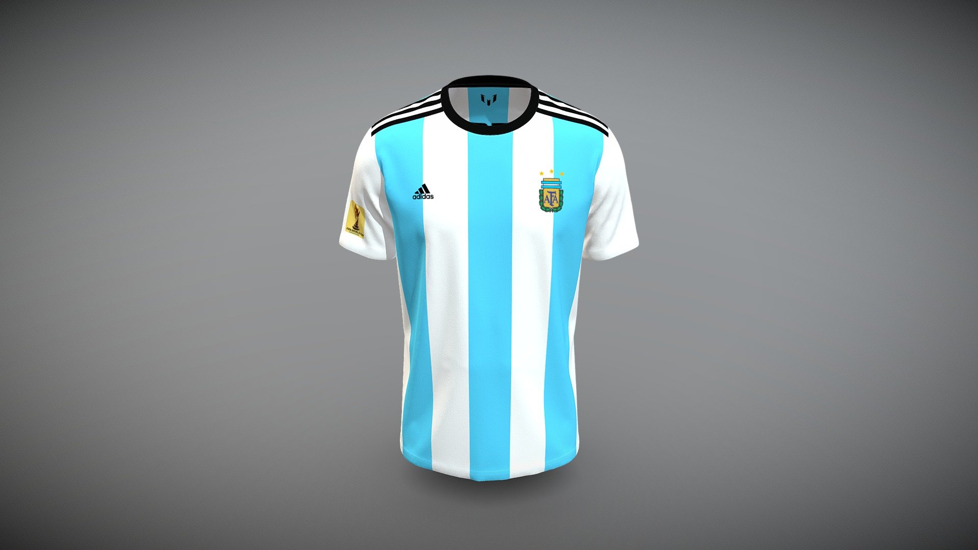 Argentina New Jersey 2022 With Messi Logo 3d model