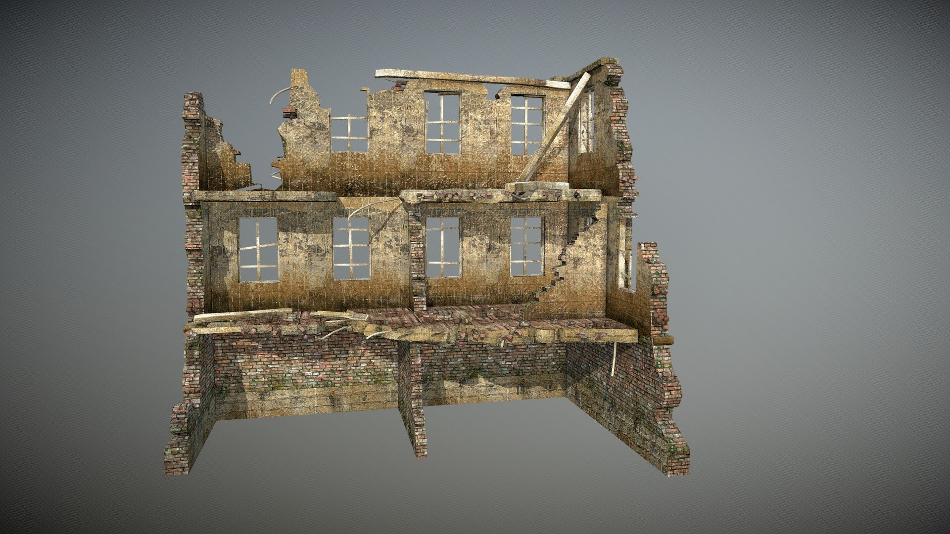 Ruined House 1 3d model