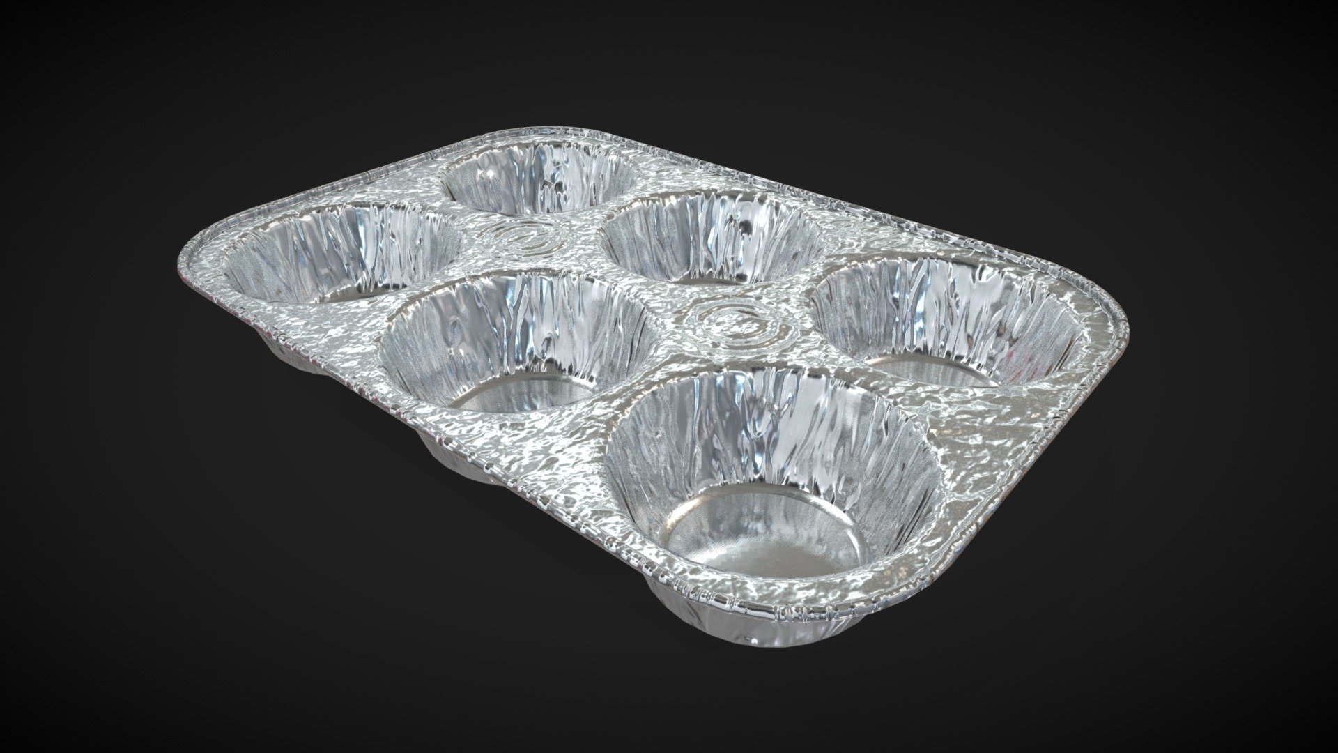 Disposable Aluminum Cupcake Muffin Pans 3d model