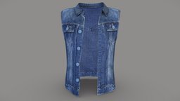 Mens Sleevless Denim Vest Jacket