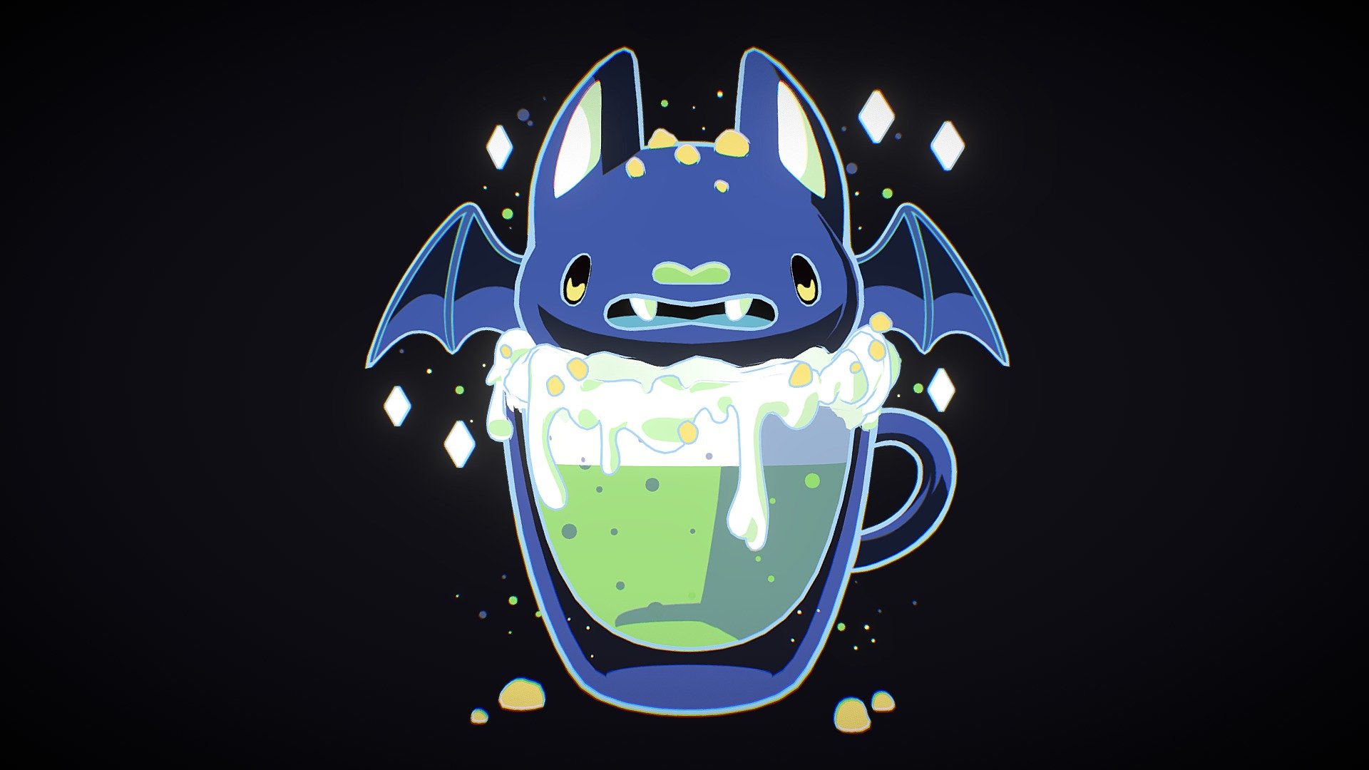 Halloween Bat green drink 🦇🦇 3d model