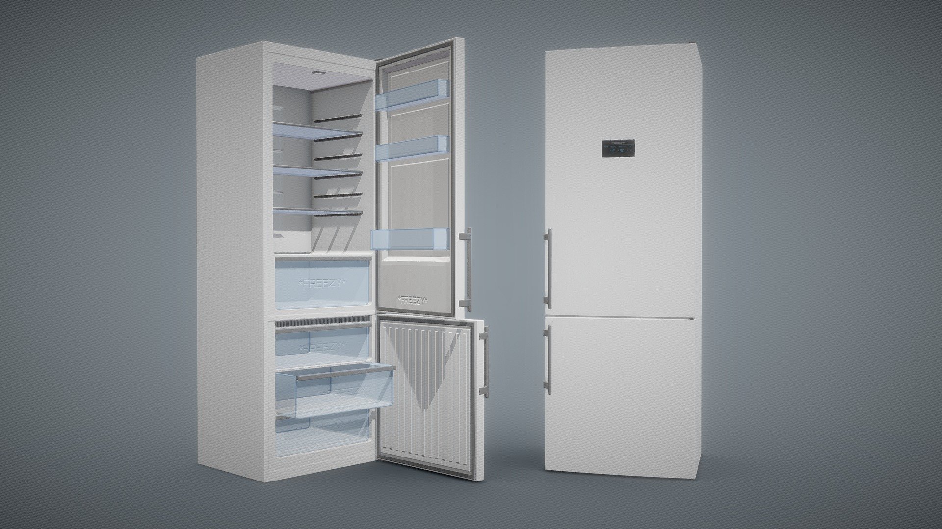 Modern Refrigerator White 3d model