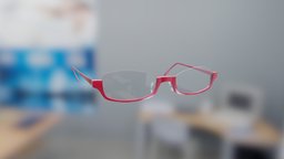 Generic Bottom-Half Rim Glasses (Red)