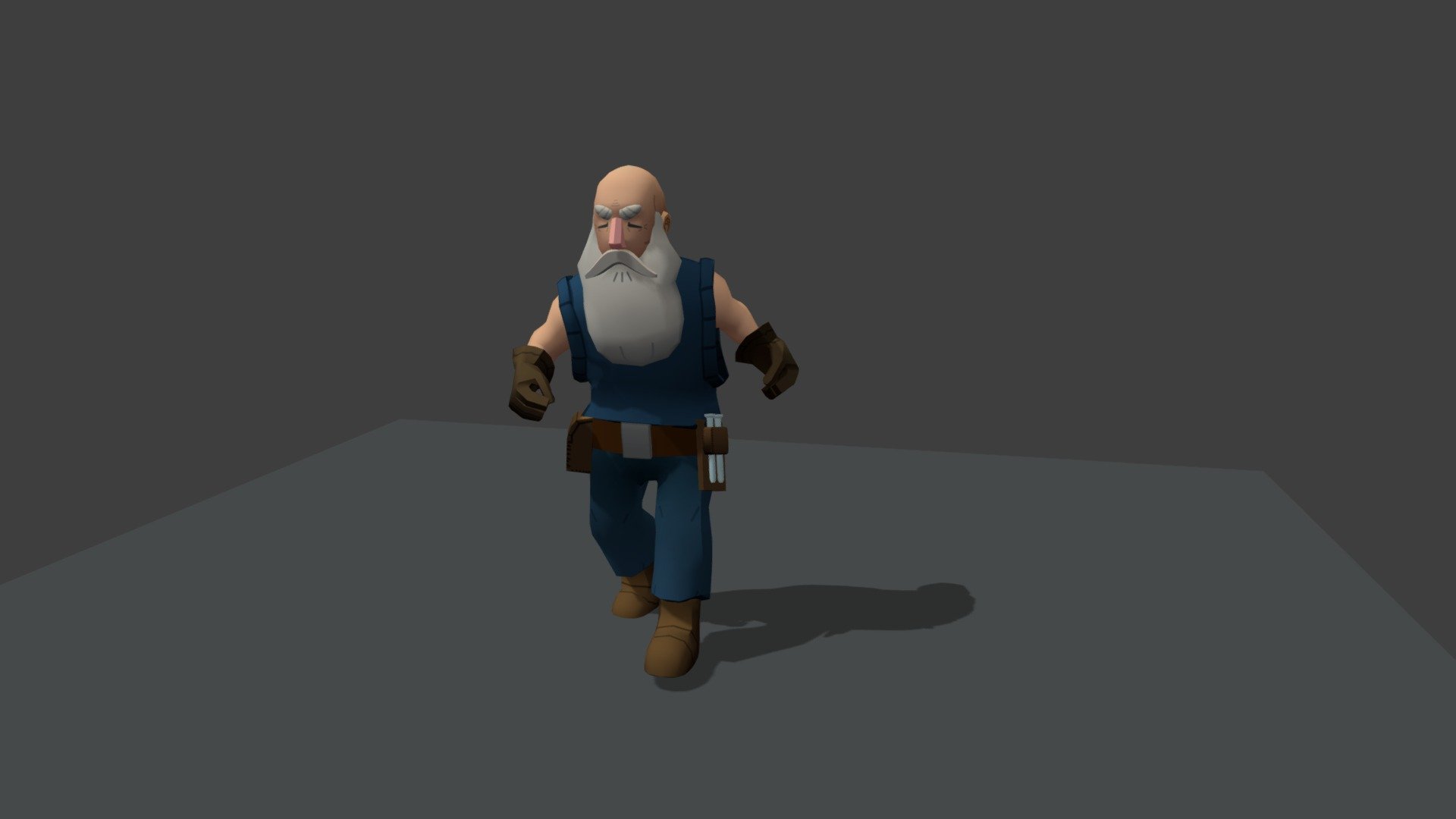 Old Man Walk Cycle 3d model