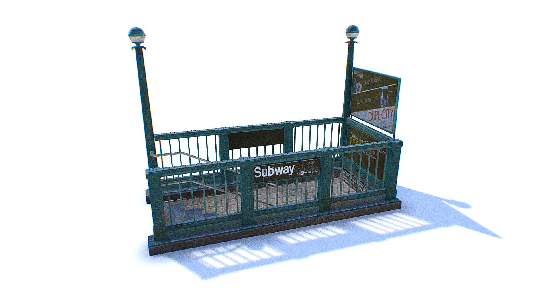 New York Subway Entrance 3d model