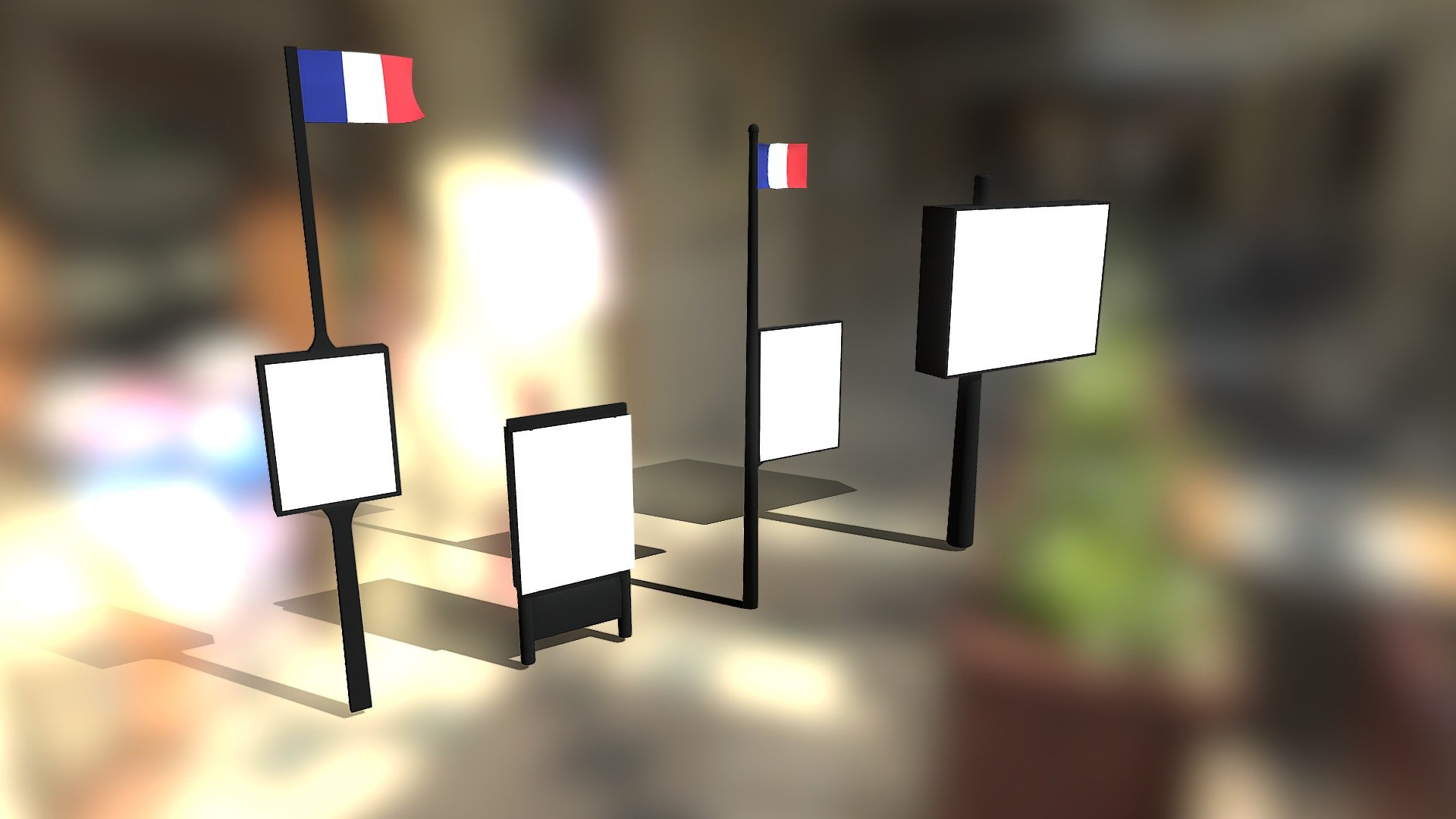 Paris advertising boards 3d model