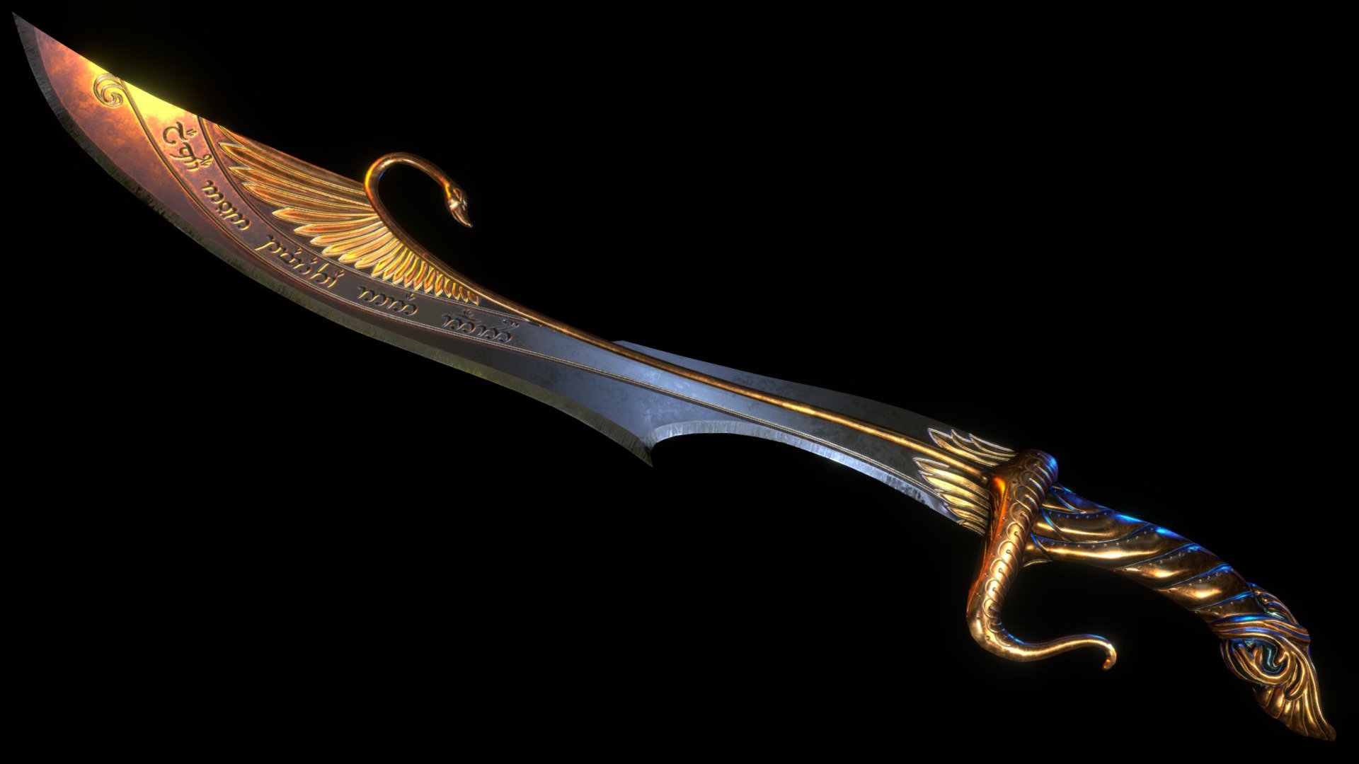 Elfic Sword #1 (Noldorin) 3d model