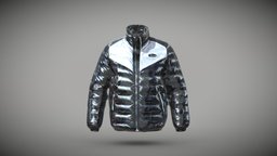 Black and White Shiny Puffer jacket