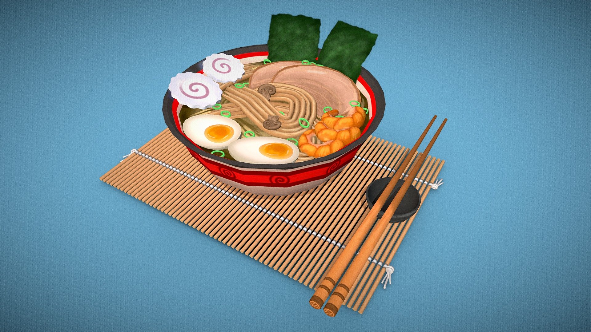 Hand painted ramen 3d model