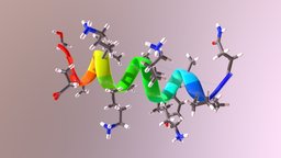 Ribbon Representation of a Short Polypeptide