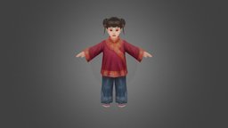 Little Girl Rigged 3D Model