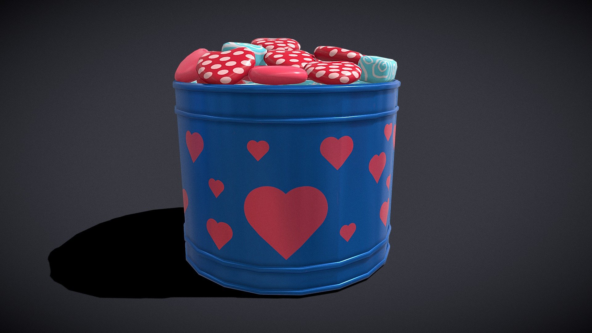 Valentine Heart Candy Tin 3d model