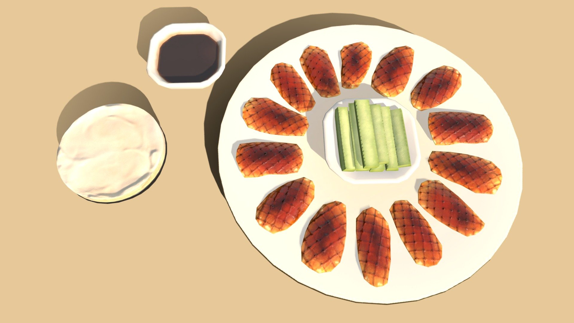 Asia Food Peking Duck 3d model