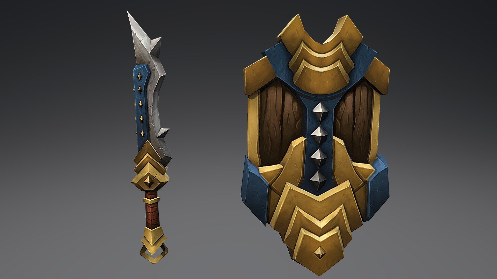 Espada e Escudo 3d model