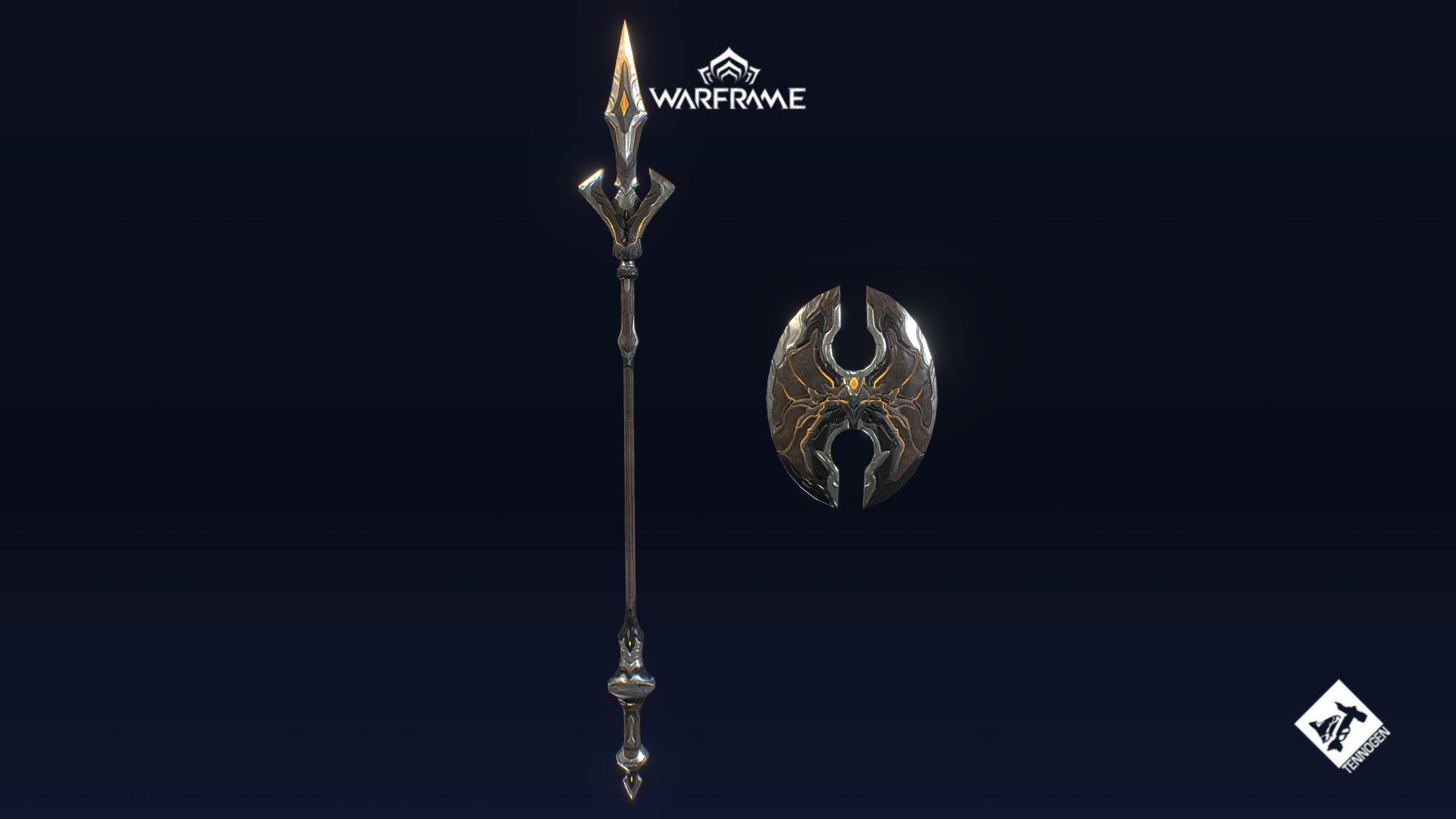 Styanax Shield and Spear 3d model