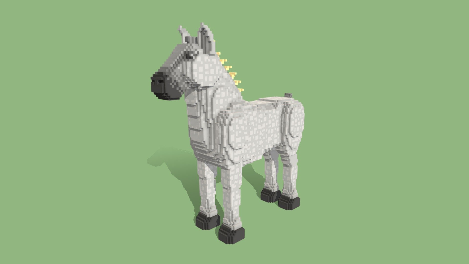 Percheron Horse Voxelart  Vox File (Magicavoxel) 3d model