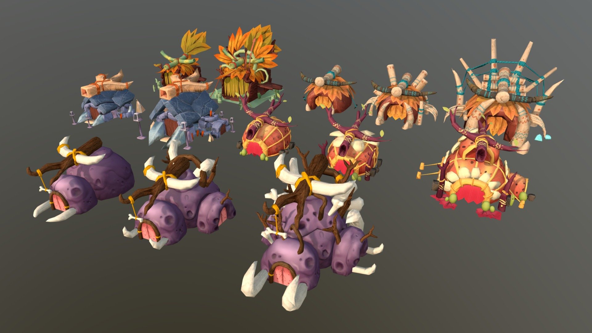 Stylized Tribal Armys 3d model