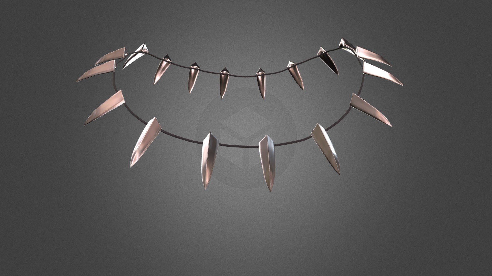 Black panther necklace 3d model