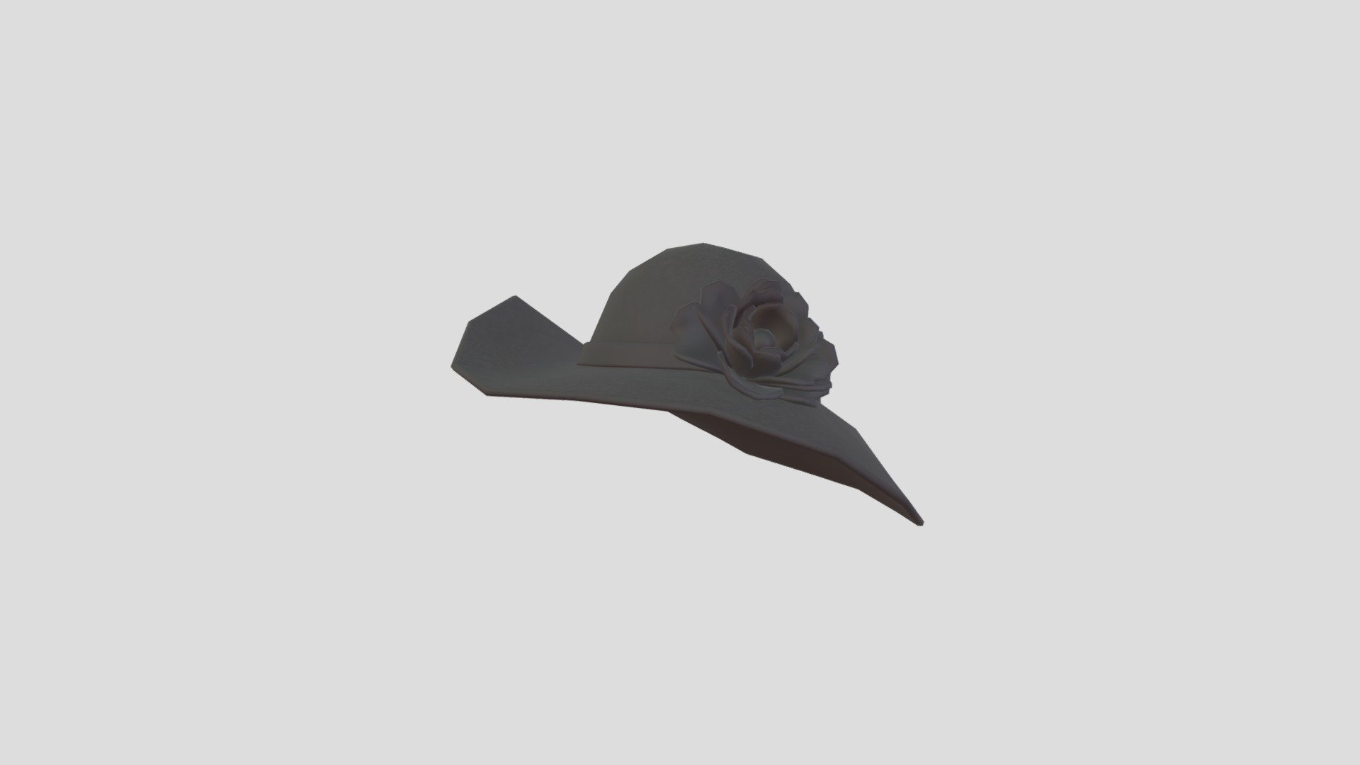 Black Flower Hat 3d model