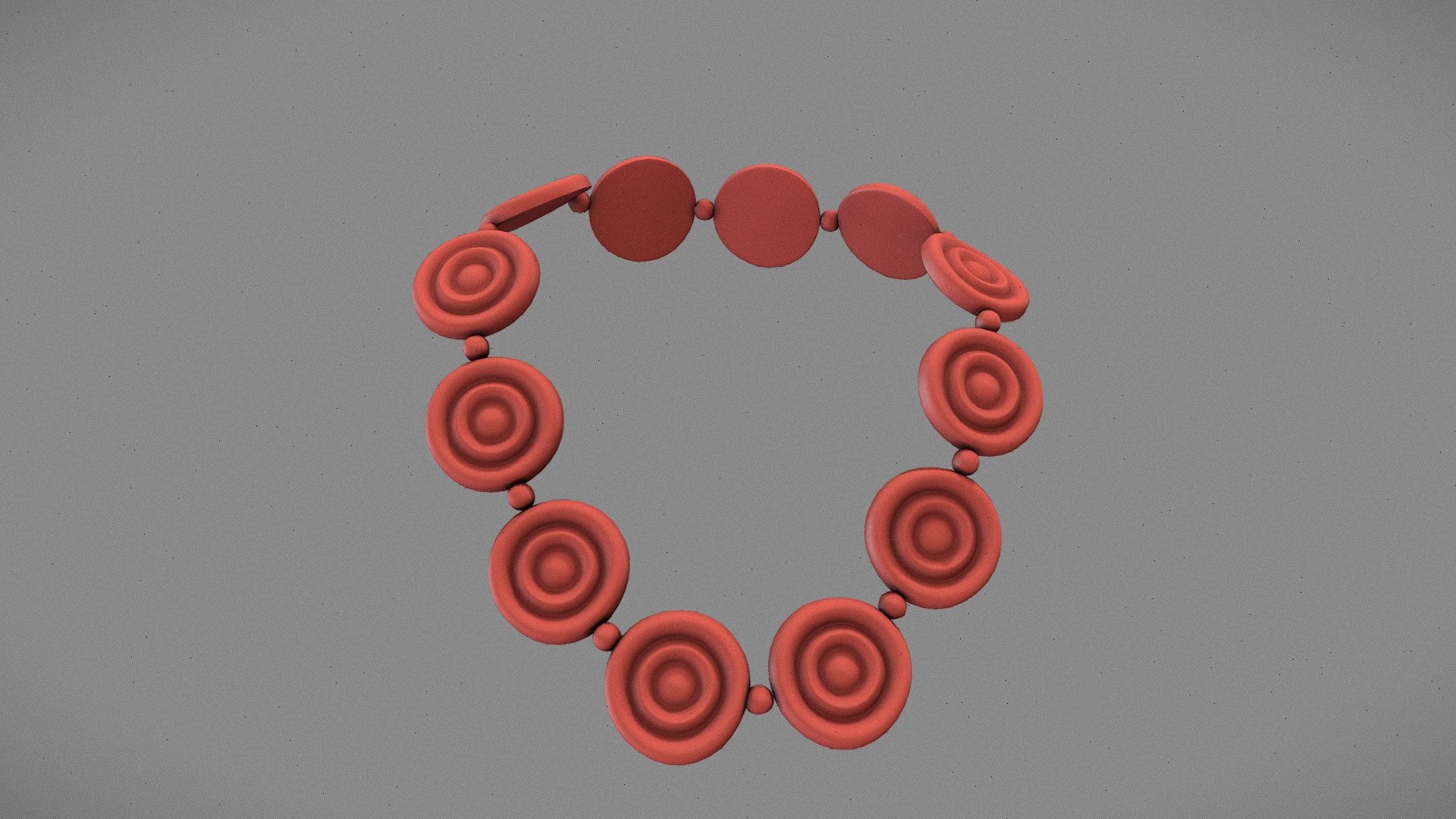 Female Tribal Clay Necklace 3d model