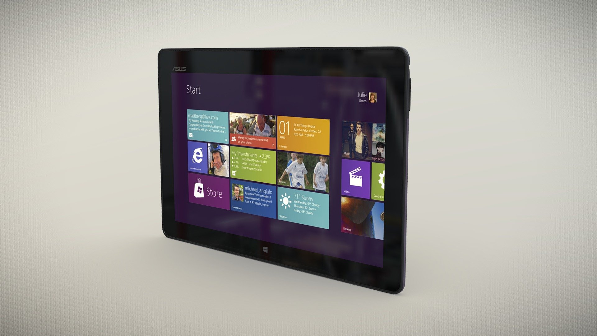 Asus VivoTab RT TF600T tablet 3d model