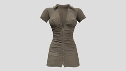 Ruched Short Dress