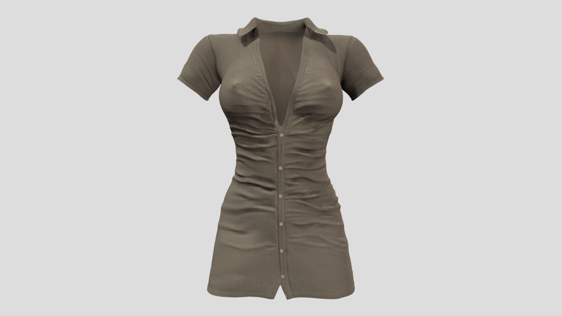 Ruched Short Dress 3d model