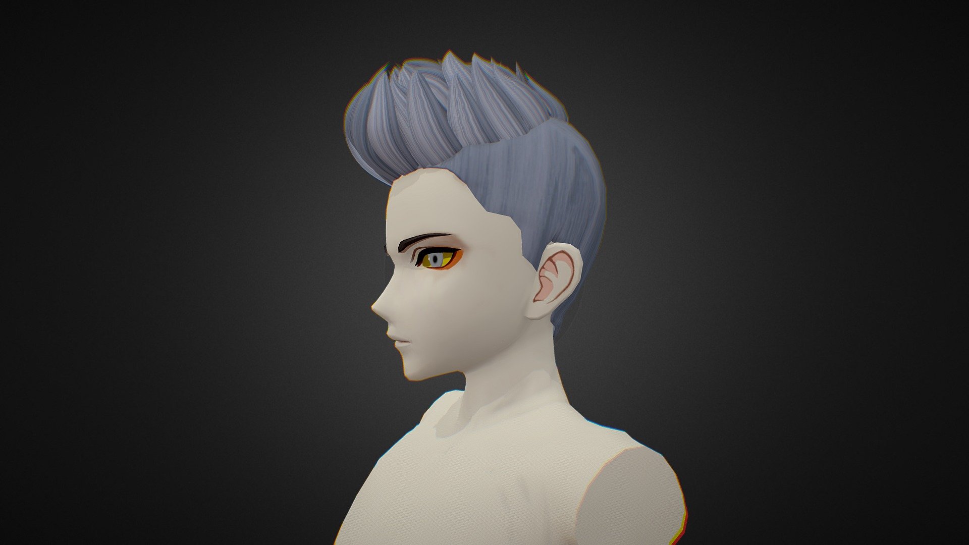 Anime Hair 4 3d model