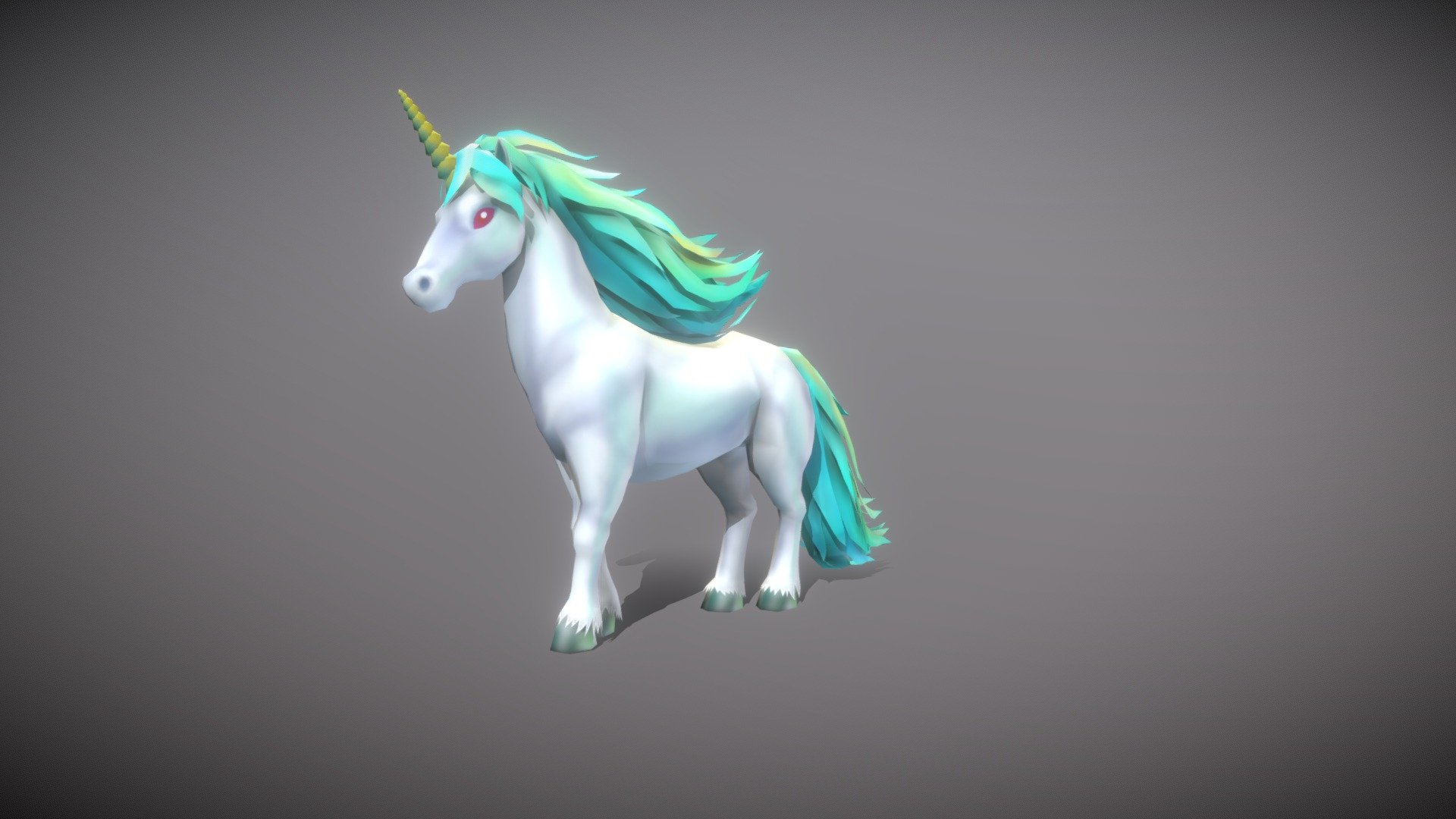 Lowpoly Stylized Unicorn Rigged and Animated 3d model