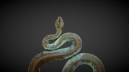 Ancient Bronze Snake Sculpture