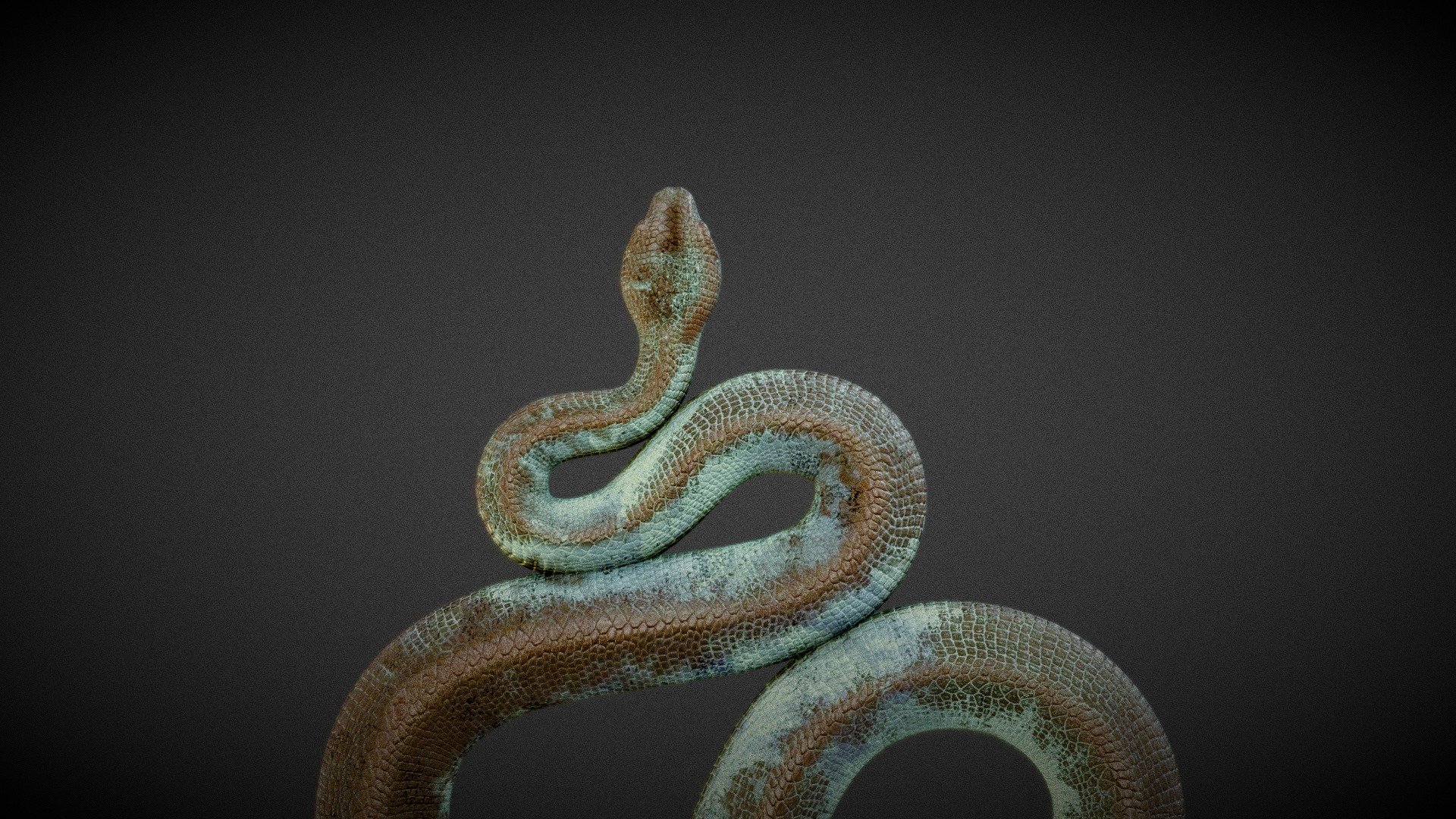 Ancient Bronze Snake Sculpture 3d model